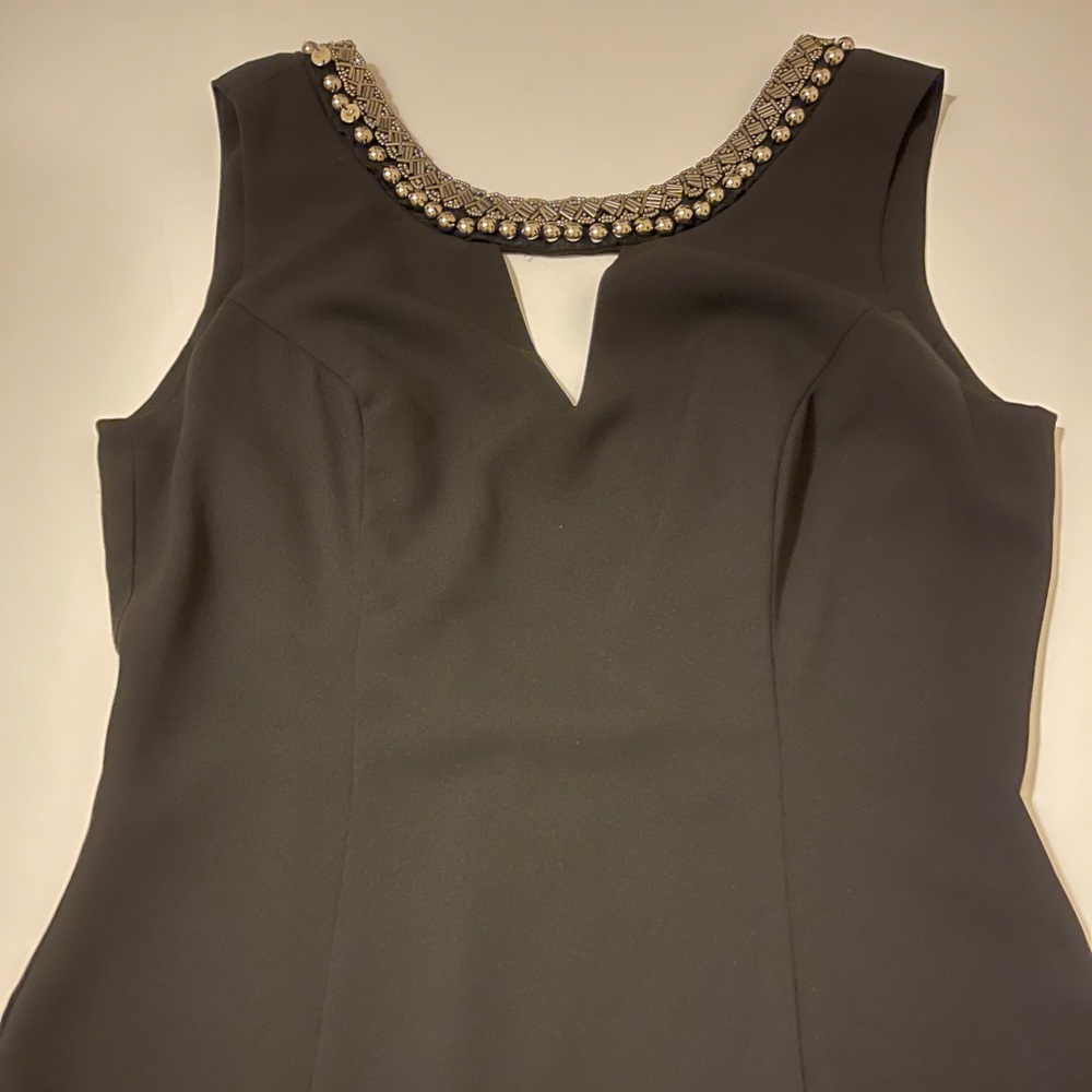 XOXO Black Dress with Silver Embellished Neckline